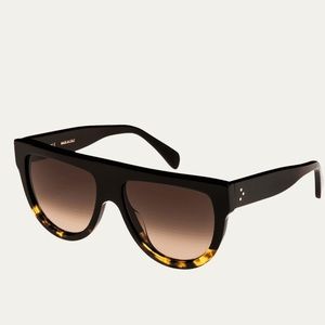 CELINE FLATTOP TWO TONE SHIELD SUNGLASSES